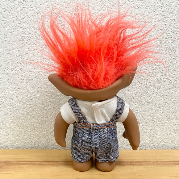 Vintage Ace Novelty Orange Hair 8” Troll Doll - Picture 7 of 11